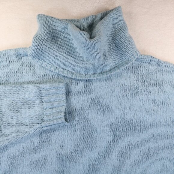 G.I.L.I. Oversized Turtle Neck Sweater Light Blue XL - Picture 2 of 7